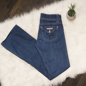 Hudson flared denim blue jeans size w 26